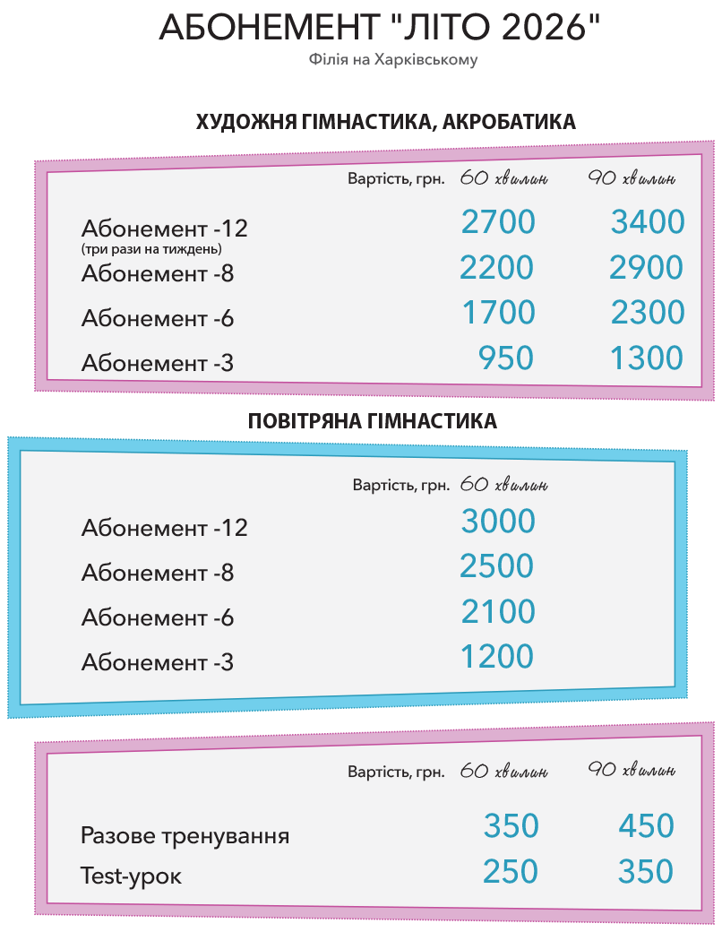 гимнастика цены в киеве